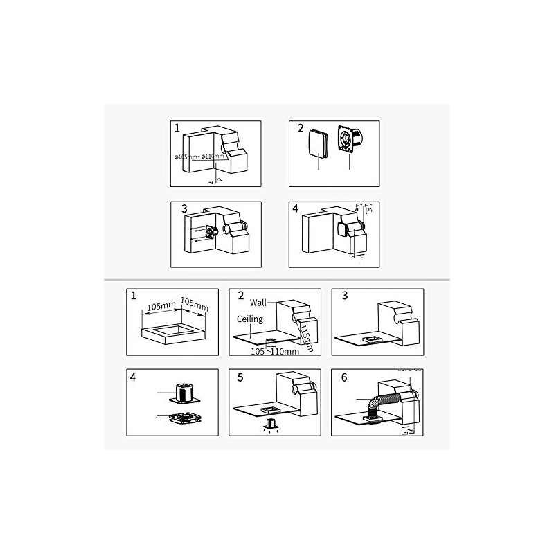 4-Inch Wall Exhaust Fan: Small Window Ventilation Fit 4" Duct