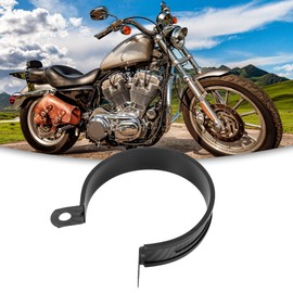 ACROPIX 3.5inch Universal Motorcycle Black Exhaust Band Joint Clamp Exhaust Down Pipe Clamp Black - Pack of 1