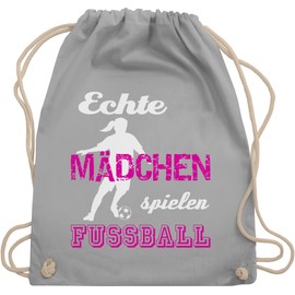 Shirtracer - Gym Bag Backpack - Football Euro 2024 - Real Girls Play Football, 06 Light Grey