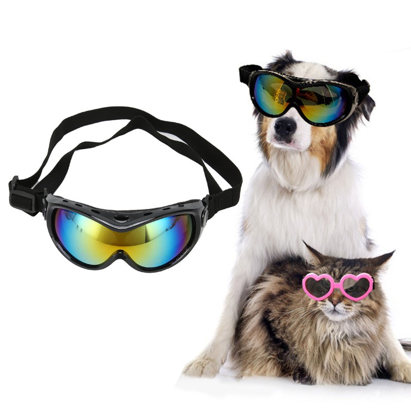 Large Dog Sunglasses UV Protection Waterproof Windproof Adjustable Dog Goggles