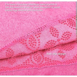 None and/or Unknown Non-Slip Yoga Towel with Carrying Bag - Pink Microfiber for Yoga and Fitness