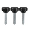 sourcing map M6 x 35mm Metric Male Thread Knurled Clamping