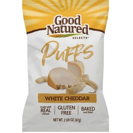 Herr Foods Good Natured Selects White Cheddar Puffs, 2.375 Ounce -- 6 per case.