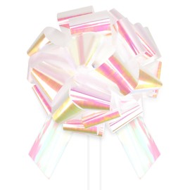 White Large Pull Bows 12 inch Big Bow Christmas Pull Bows for Gift Wrapping Giant Ribbon Gift Bow for GiftWrapping Christmas Easter Wedding Birthday Party Flower Baskets Present Graduation Decoration