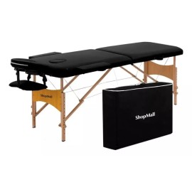 ShopMall Camilla portátil spa de madera color negro ShopMall Cama 011