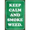 vianmo Holzschild 30x20 cm keep calm and smoke weed Deko