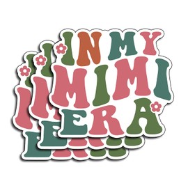 (3Pcs) in My Mimi Era Sticker – Waterproof Vinyl Stickers for Mimi, Mom, or Grandma – Aesthetic Family Decals for Laptops, Water Bottles, Journals, Planners, Scrapbooks – Mother's Day Gifts 3"x2.8"