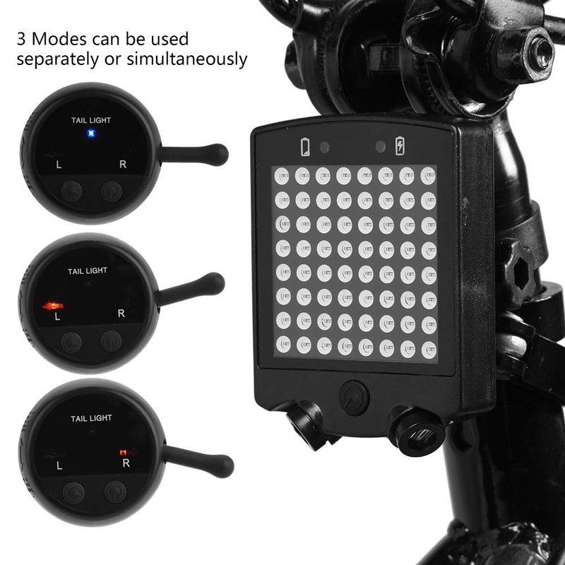 Dwawoo - Señal de giro inalámbrica para bicicleta (USB, intermitentes,