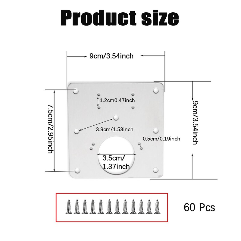 Cabinet Hinge Repair Plate Kit, 10PCS Stainless Steel Hinge Repair