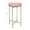 Kate and Laurel Celia Round Metal Foldable Tray Accent Table,