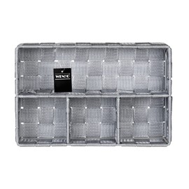 WENKO storage basket Adria Klein - bathroom organizer, 26 x 6.5 x 17 cm, gray