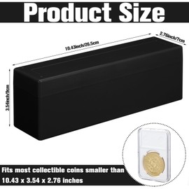 Wenqik 6 Pcs Plastic Coin Storage Box Case with 20 Slab Coin Holders - Collection Box for Collectors, Home, Office, Bank Supplies(Black)