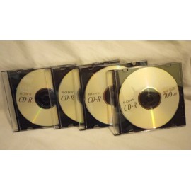 Sony New Lot of 4 Sony CD-R Blank Recordable Discs 700MB 4 Slimline Cases Included