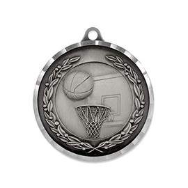 PinMart Basketball Award Sports Bulk Medal - Silver