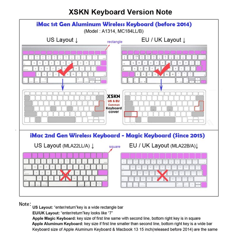 XSKN Spanish Language Silicone Keyboard Skin Cover for MacBook Air
