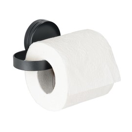 Static-Loc® Plus Pavia Toilet Roll Holder Black No Drilling Required