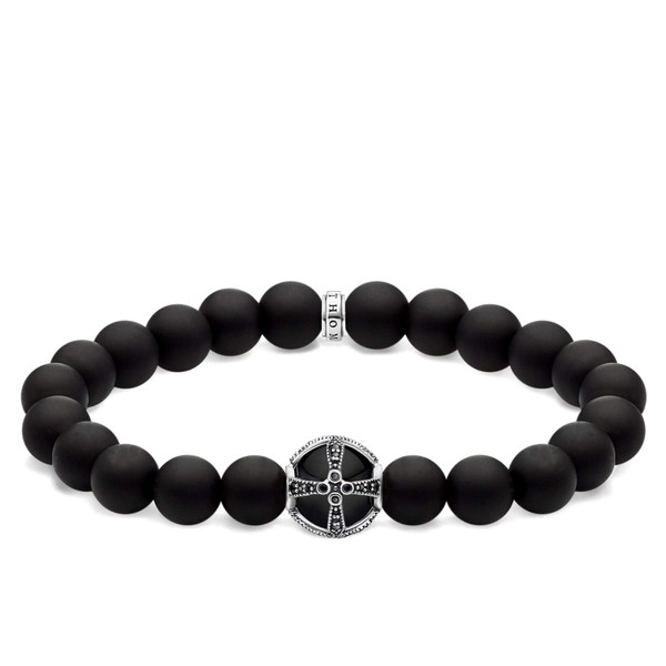 THOMAS SABO A1928-812-11 Unisex Black Cross Bracelet 925 Sterling Silver