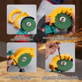 2Pcs Drill Bit Sharpener, Precision Drill Bit Grinding Attachment, Angle Grinder Drill Sharpener Grinding Tool for Grinding Drill Bits