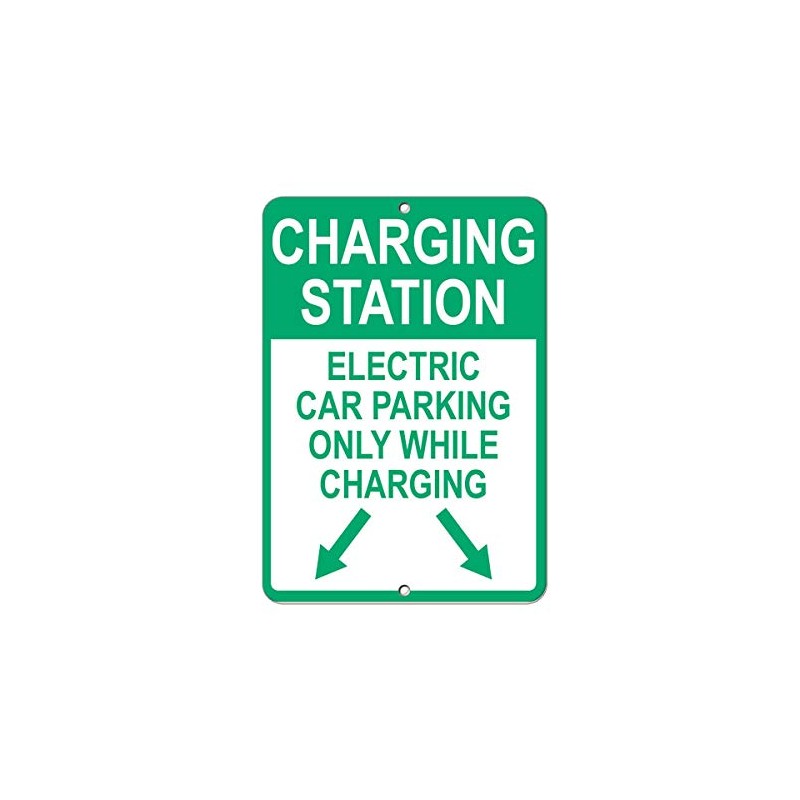EV Charging Station Sign,Electric Vehicle Parking Only While Charging Sign-9x12Inches
