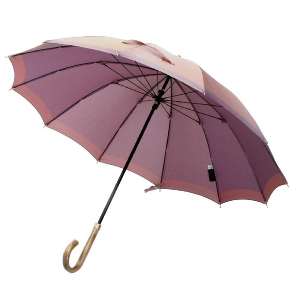Makita Shoten Women's Rain Umbrella, Long Umbrella, SCENE, 12 Pieces, Carbon Ribs, Hand Opening, Made in Japan, pink/purple