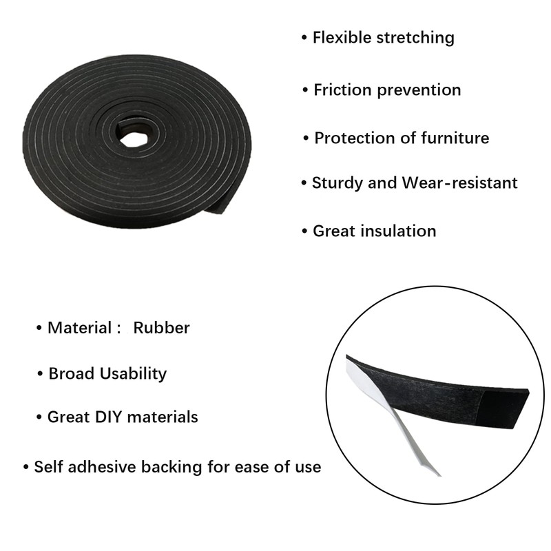 Salimhib Solid Rubber Strips with Adhesive 1/8 (.125)" Thick X