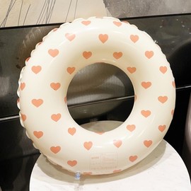 Heart-shaped Inflatable Swimming Ring with Armpit Support for Adults and Children Flo lf2058 90 [80-150 Geun (approx. 48-90 Kg)] + Retro Heart Swimming Ring 10ea