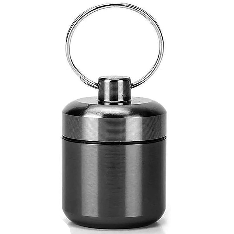 Pill Keychain Holder- Small Pill Box Waterproof Pills Fob Organizer
