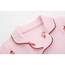 BINIDUCKLING Summer Pjs for Toddler Girl Button Up Pajamas 2T Strawberry