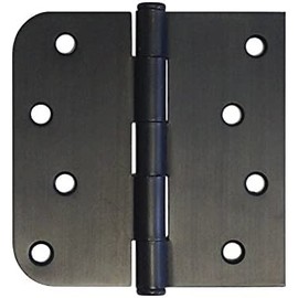 6 PCS 4"x4" Straight, Square Corner x 5/8" Round Radius Exterior Door Hinge Oil Rubbed Bronze (Almost Black)