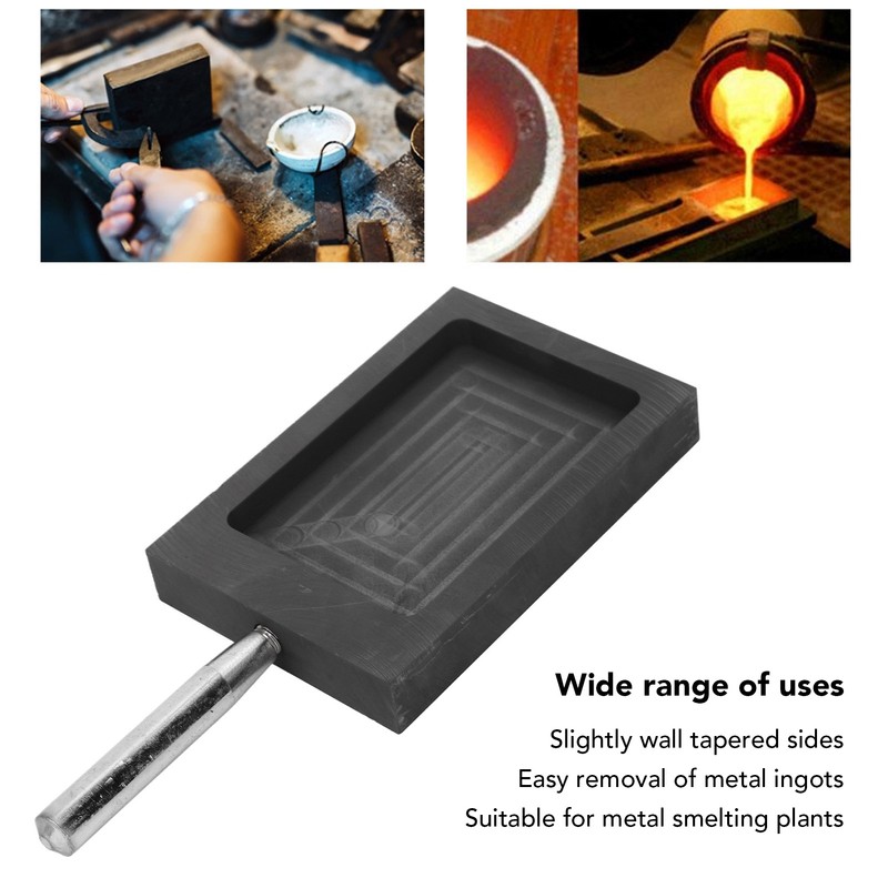 Graphite Casting Mold Metal Ingot Mold Crucible with Handle for