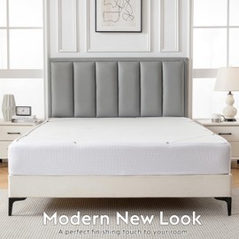 MIYE Jacquard Fabric Box Spring Cover,Super Stretchy Wrap Around 4 Sides Elastic Bed Skirt,Wrinkle & Fading Resistant,Washable & Easy Fit. (White, Full)