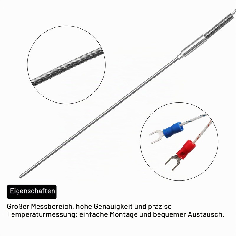 QUARKZMAN K Type Thermocouple Temperature Sensor Probe 3 x 200