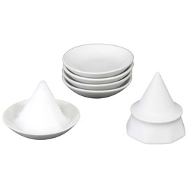 Octagonal Salt Set, Unglazed Octagonal Stiffener + Round Plate Set of 5