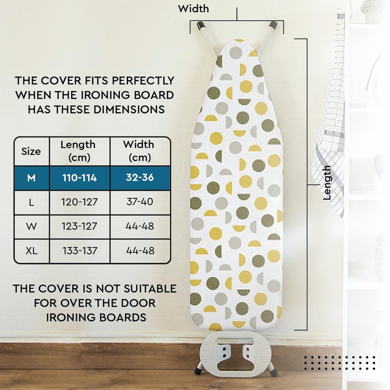 Encasa XO Ironing Board Covers (42"x14") Drawstring Tightening with Thick