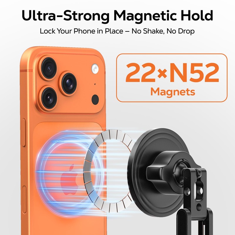 MoKo MagSafe Tripod Mount, All Metal 360° Phone Mount with