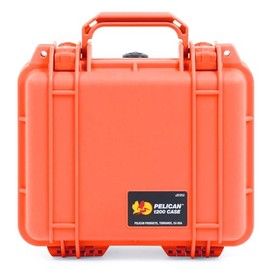 Pelican Protector 1200 Case by ColorCase - Orange - Small Size Waterproof Case with Pick & Pluck Foam & Convoluted Lid Foam - Orange Latches