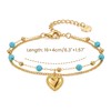 RINHOO FRIENDSHIP Boho Turquoise Bracelet Tiny Beads Stainless Steel Double