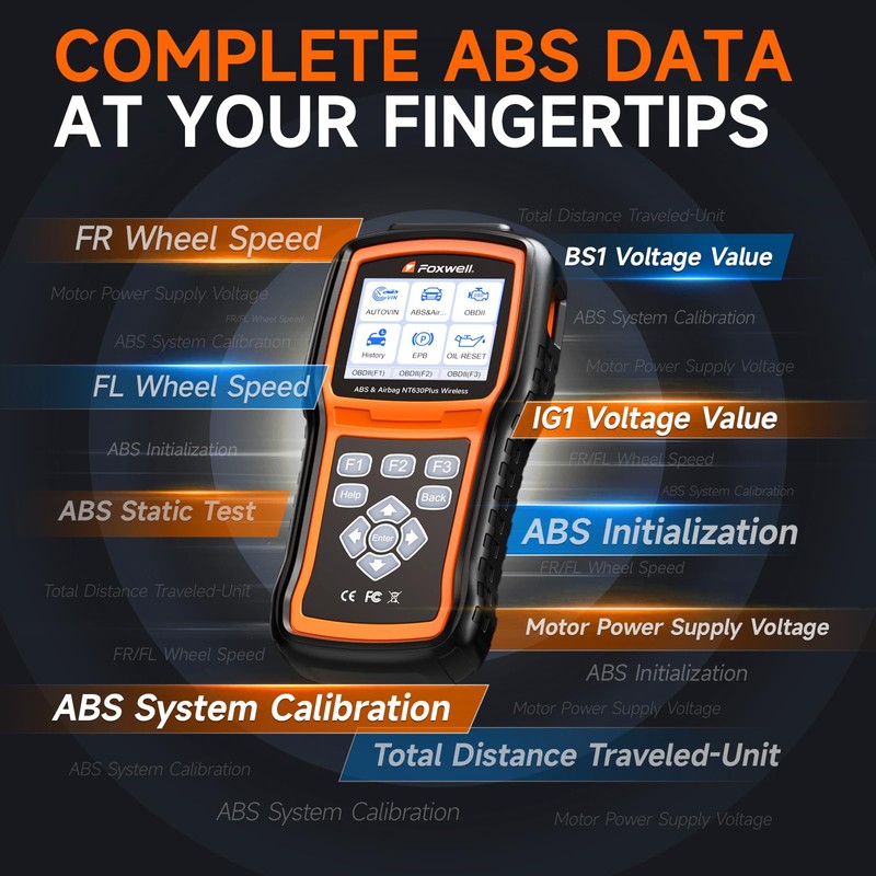 FOXWELL NT630 Plus OBD2 Scanner with ABS and SRS, 2026