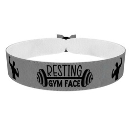 Gym Motivation - Fitness Stoffarmband mit Motiv - Wasserfestes Satin Armband - Langlebiges Sportarmband - Fitness Zubehör für Workout - Fitness Geschenk für Enthusiasten - Gym Accessoires