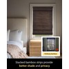 UNISHADES Cordless Bamboo Roman Shades for Windows, Size (26.5" W