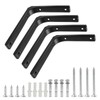 Cjueiom 4 Pcs 6 Inch Black Shelf Bracket, L Shaped