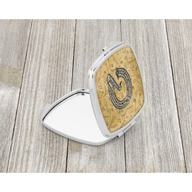 Caroline's Treasures CJ2004-QSCM Letter Q Musical Instrument Alphabet Compact Mirror Decorative Travel Makeup Mirror for Women Girls Gifts Pocket Makeup Mirror Folding Handheld