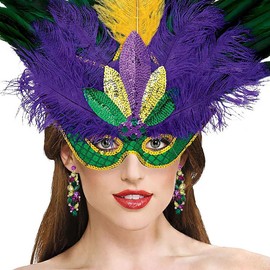 EVER FAITH Rhinestone Crystal Fashion Mardi Gras Cluster Earrings, Carnival Holiday Colorful Marquise Teardrop Flower Dangle Earrings for Women Purple Green Yellow Gold-Tone