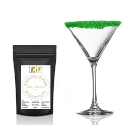 Keto Allulose Sugar Substitute for Cocktail Rimming – Zero Sugar, Low Carb, All-Natural Sweetener with Fruit & Veg Coloring – Gluten-Free, Vegan, GMO-Free, Low-Calorie for Cocktails & Mocktails (Green Allulose Sugar Substitute, 8oz)