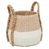 Household Essentials Cattail and Paper Terra Basket, Natural and Cream