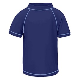 TIZAX Boys' Rash Vest Kids UPF50+ Sun Protection Short Sleeve Swimming Tops Quick Dry Rash Guard Navyblue 11-12 Years