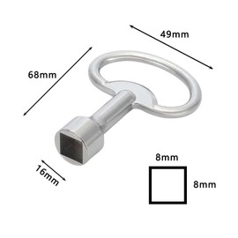 Square Key 4 Pieces Square Key Valve 8 mm Square Key Tap Switch Stainless Steel Cabinet Key Bleed Key Heater Bleed Key for Gas Water Meter Box Silver