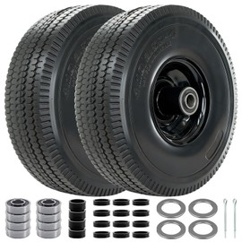 RETOTLA 4.10/3.50-4 Tire and Wheel Flat Free, 10" Solid Tires, 2Pcs