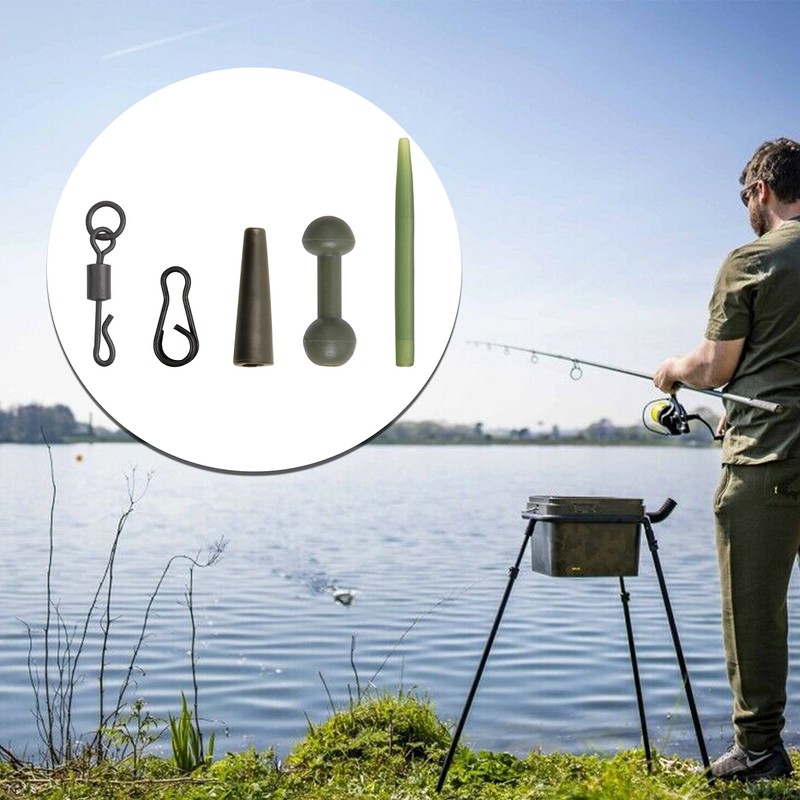 105pcs Carp Fishing Accessories Kit Helicopter Rigs Tackle with Anti-Tangle