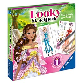 Ravensburger - Looky Sketch Book - Fantasy - Creative - Fashion Drawing - Stylism - Relaxation and Creativity - from 6 Years - 20183, White
